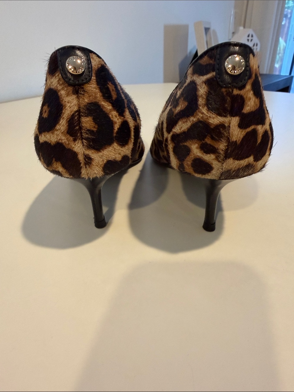 Michael Kors Leopard Print Pointed-Toe Heels - Brown/Black - Picture 6 of 10